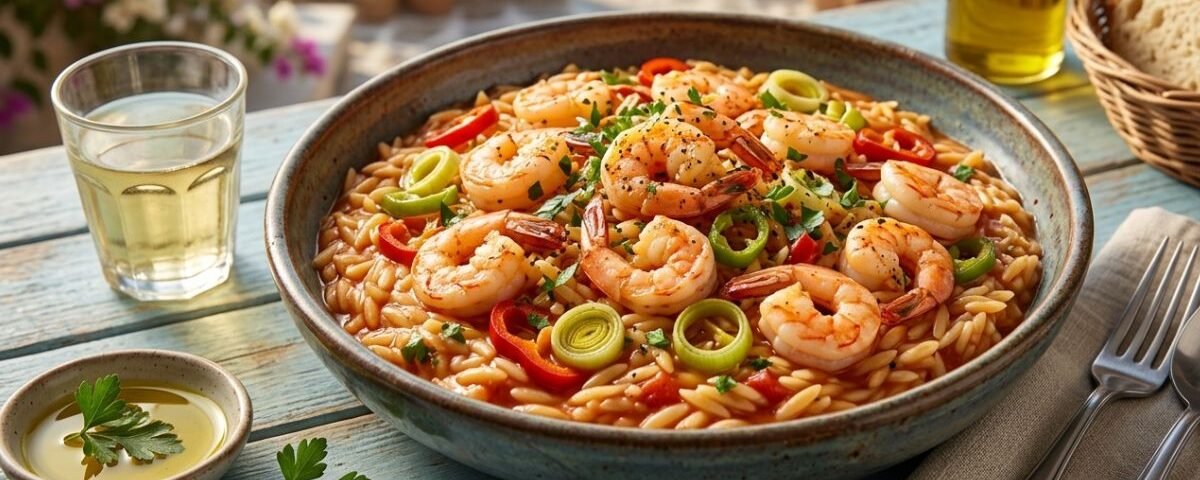 Κριθαρότο με γαρίδες